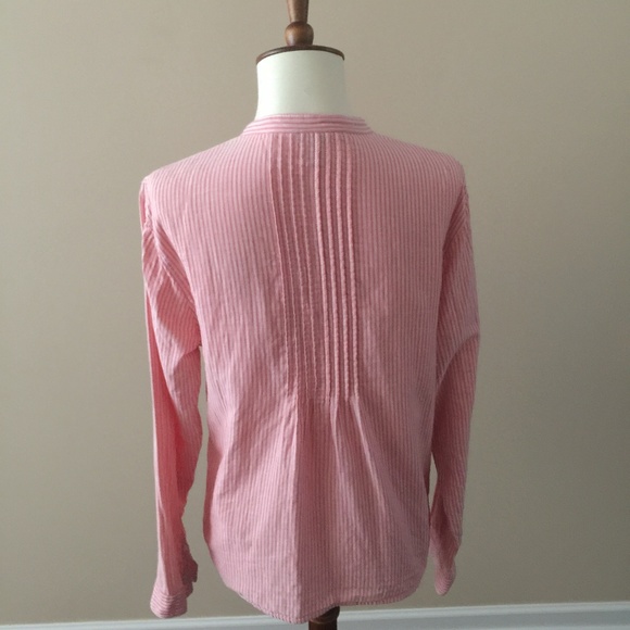 Pink-and-White-Striped-LL-Bean-Blouse - Picture 5 of 6